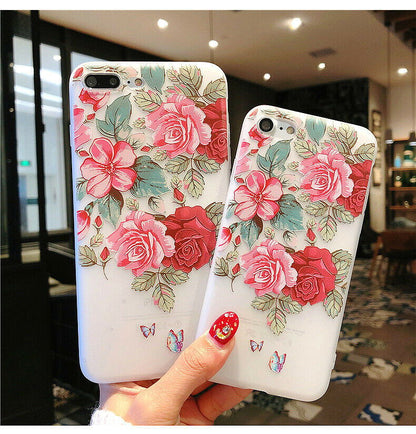 Clear Frost Flower Thin Soft Case For iPhone - carolay.co