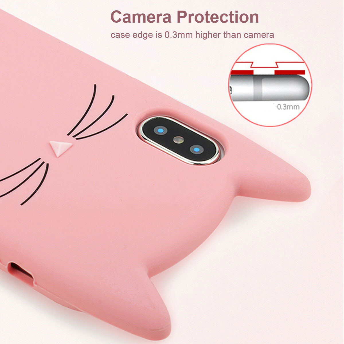 Cute Cat Silicone Fitted Cover for iPhone - carolay.co