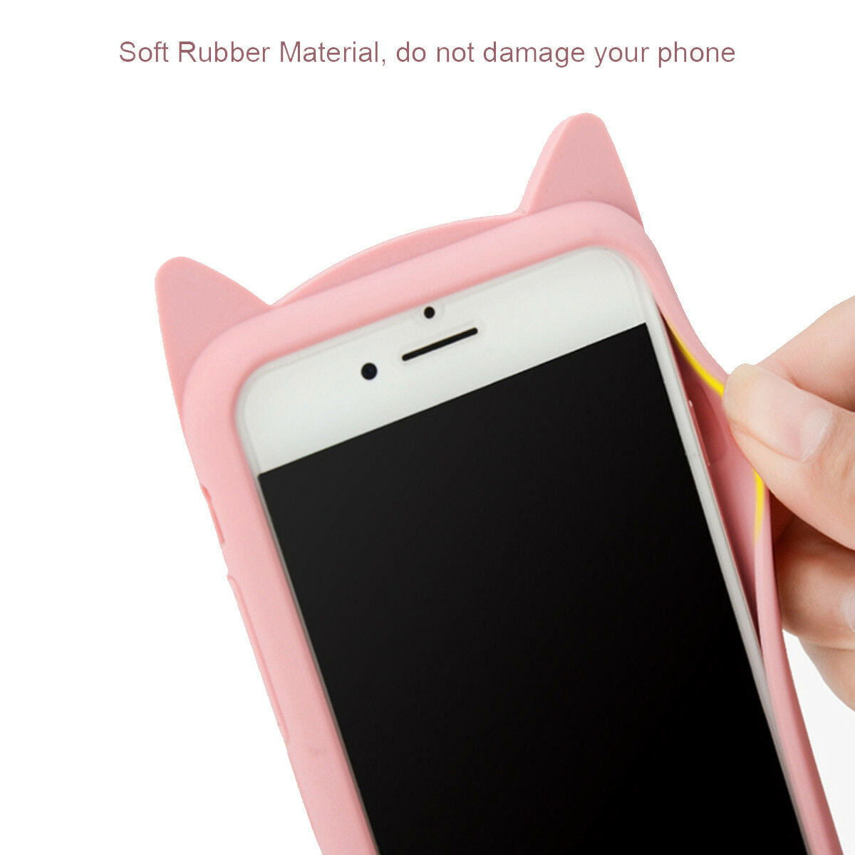 Cute Cat Silicone Fitted Cover for iPhone - carolay.co