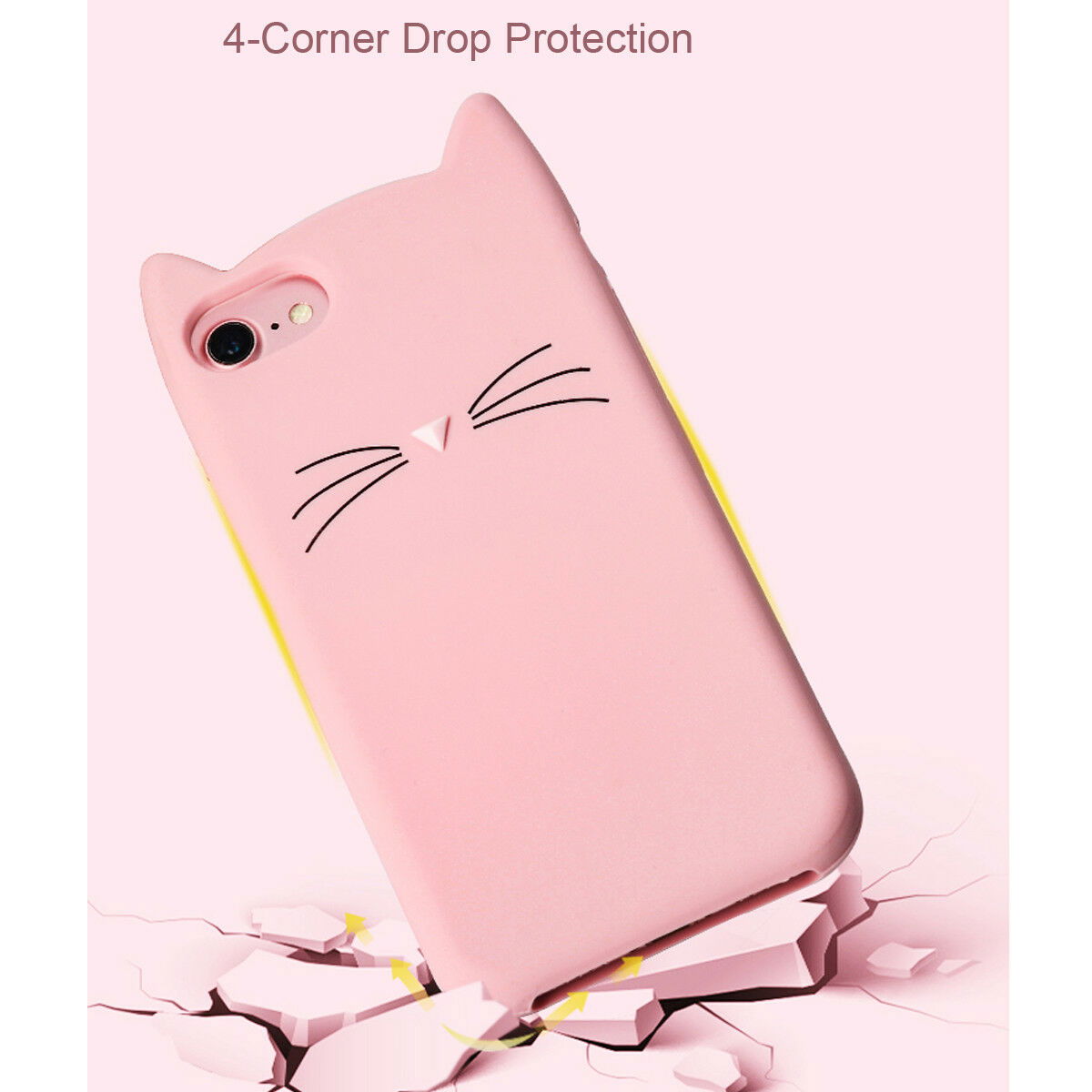 Cute Cat Silicone Fitted Cover for iPhone - carolay.co