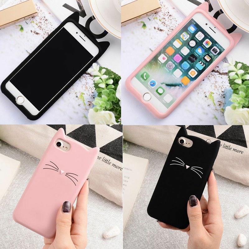 Cute Cat Silicone Fitted Cover for iPhone - carolay.co