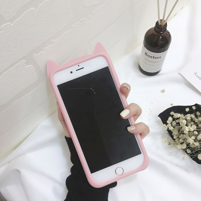 Cute Cat Silicone Fitted Cover for iPhone - carolay.co