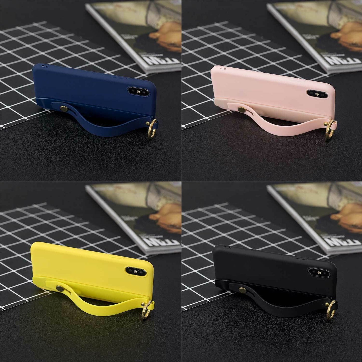 Cute Silicone Wrist Strap Protective Phone Case For iPhone - carolay.co
