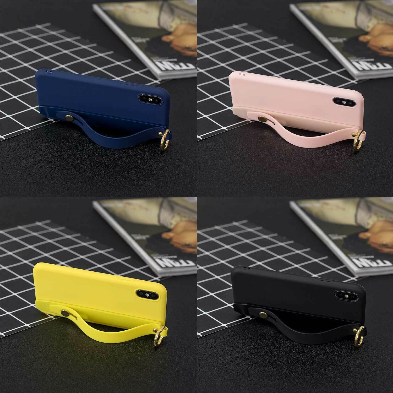Cute Silicone Wrist Strap Protective Phone Case For iPhone - carolay.co