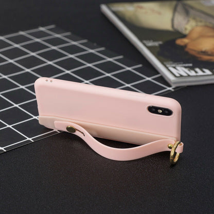 Cute Silicone Wrist Strap Protective Phone Case For iPhone - carolay.co