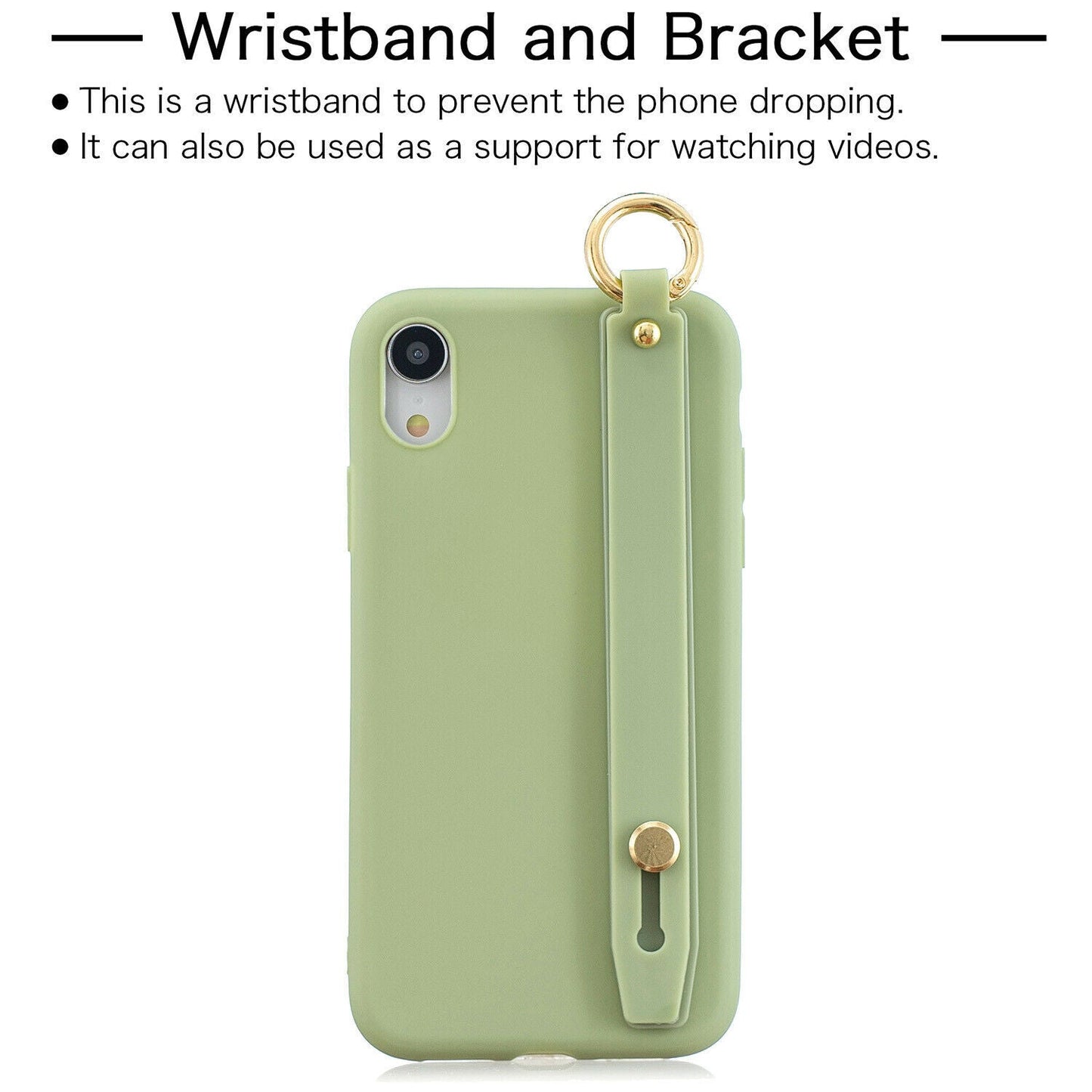 Cute Silicone Wrist Strap Protective Phone Case For iPhone - carolay.co