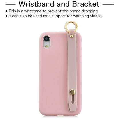 Cute Silicone Wrist Strap Protective Phone Case For iPhone - carolay.co