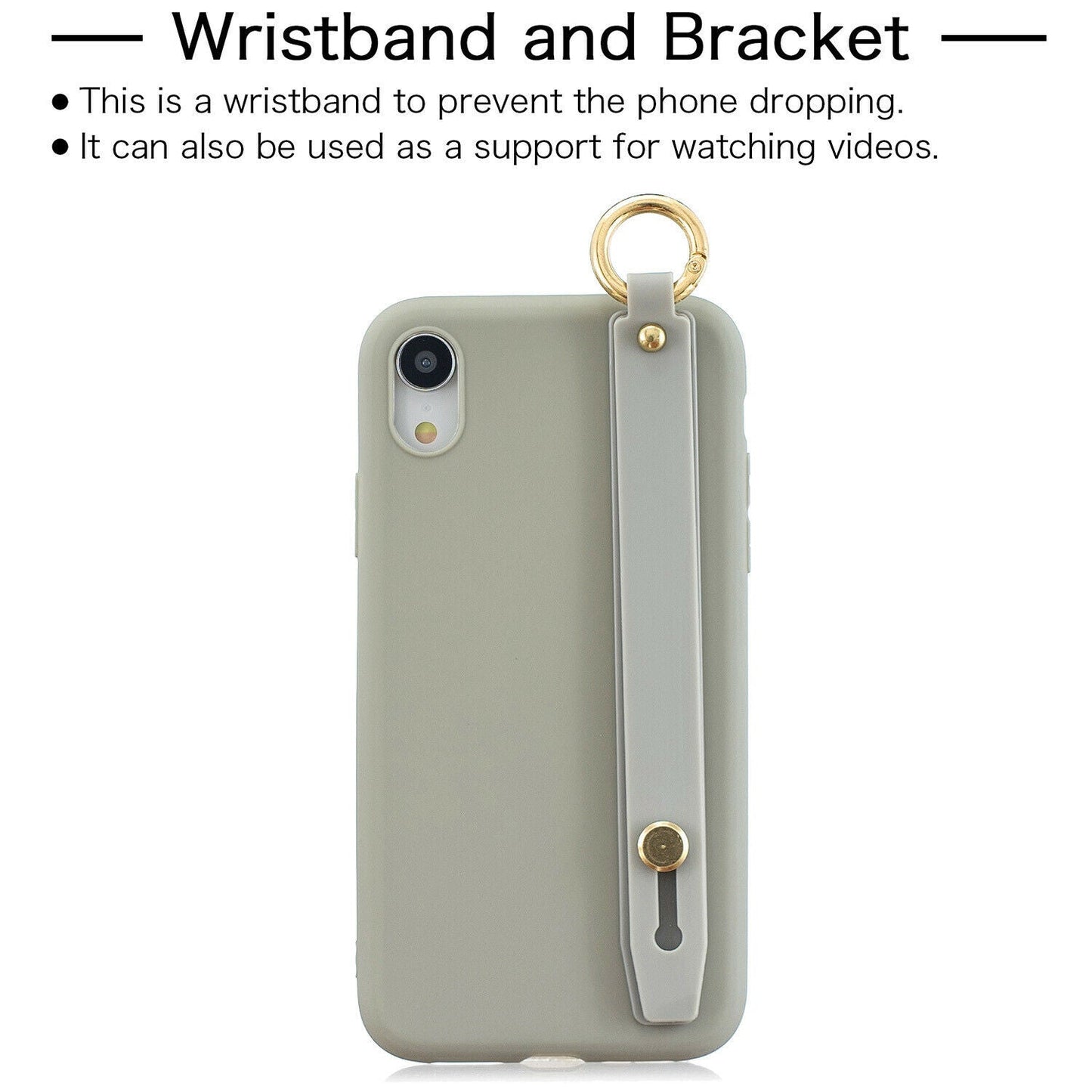 Cute Silicone Wrist Strap Protective Phone Case For iPhone - carolay.co
