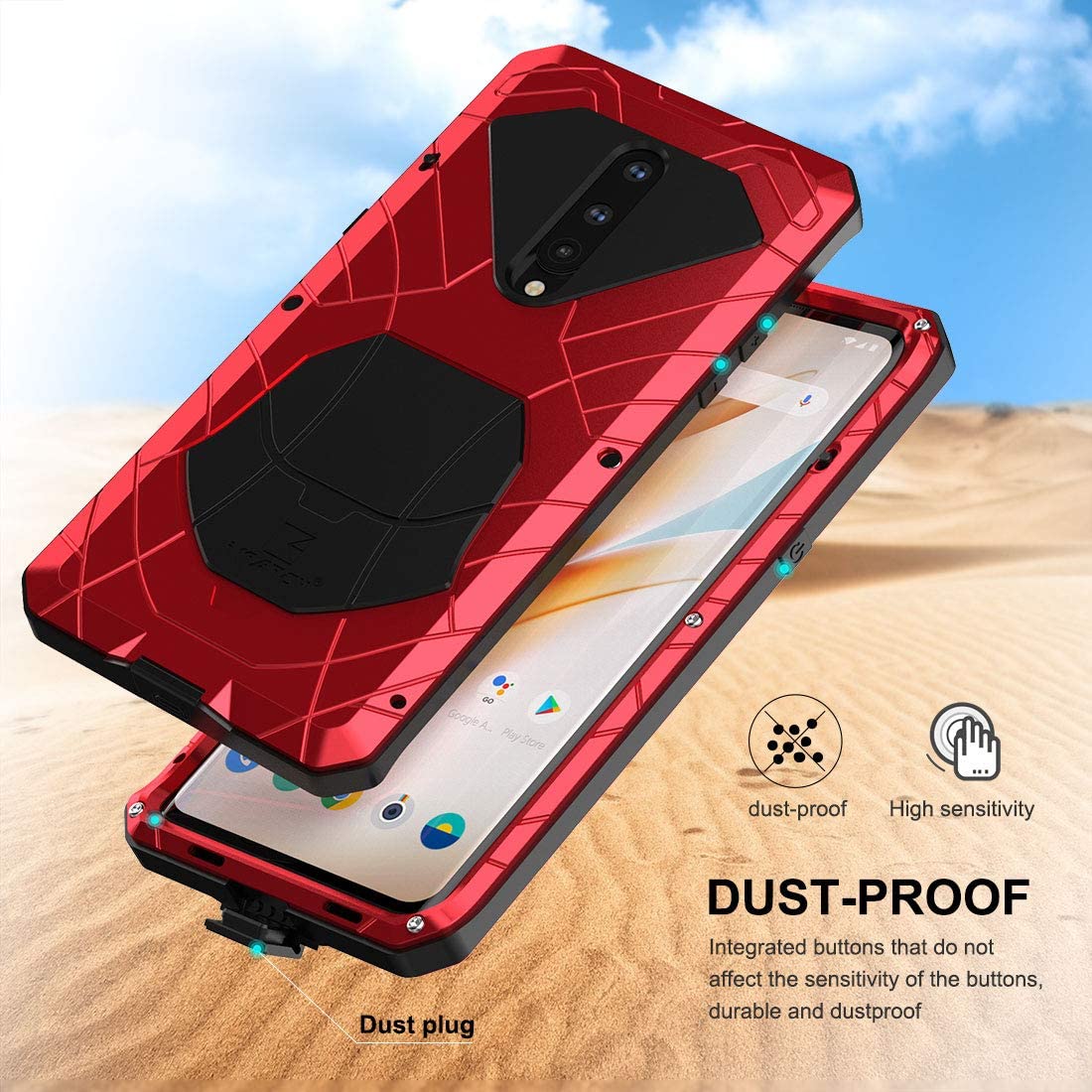 Doom armor Metal Aluminum Case for OnePlus 8 Hybrid Armor Heavy Duty - carolay.co