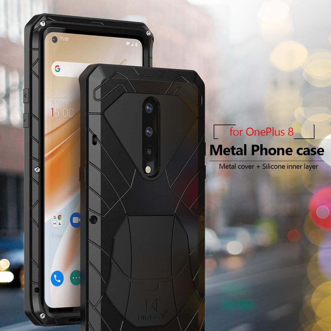 Doom armor Metal Aluminum Case for OnePlus 8 Hybrid Armor Heavy Duty - carolay.co