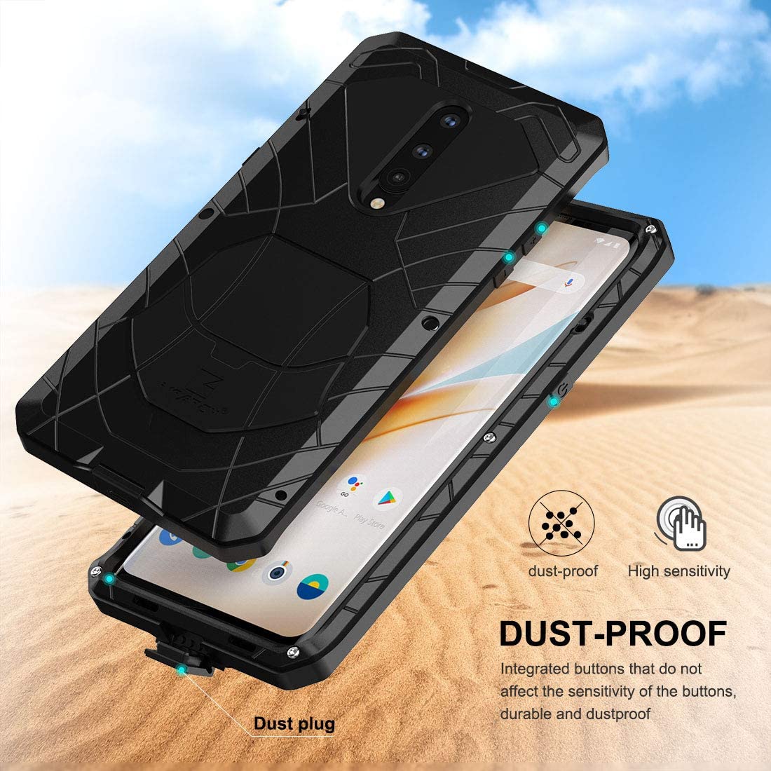 Doom armor Metal Aluminum Case for OnePlus 8 Hybrid Armor Heavy Duty - carolay.co