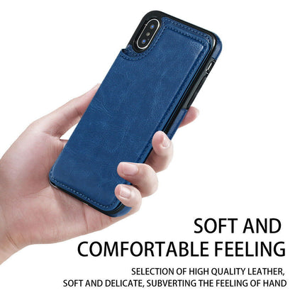 Fits Wallet Card Slot Case Leather Shockproof Magnetic For iPhone - carolay.co
