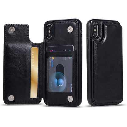 Fits Wallet Card Slot Case Leather Shockproof Magnetic For iPhone - carolay.co
