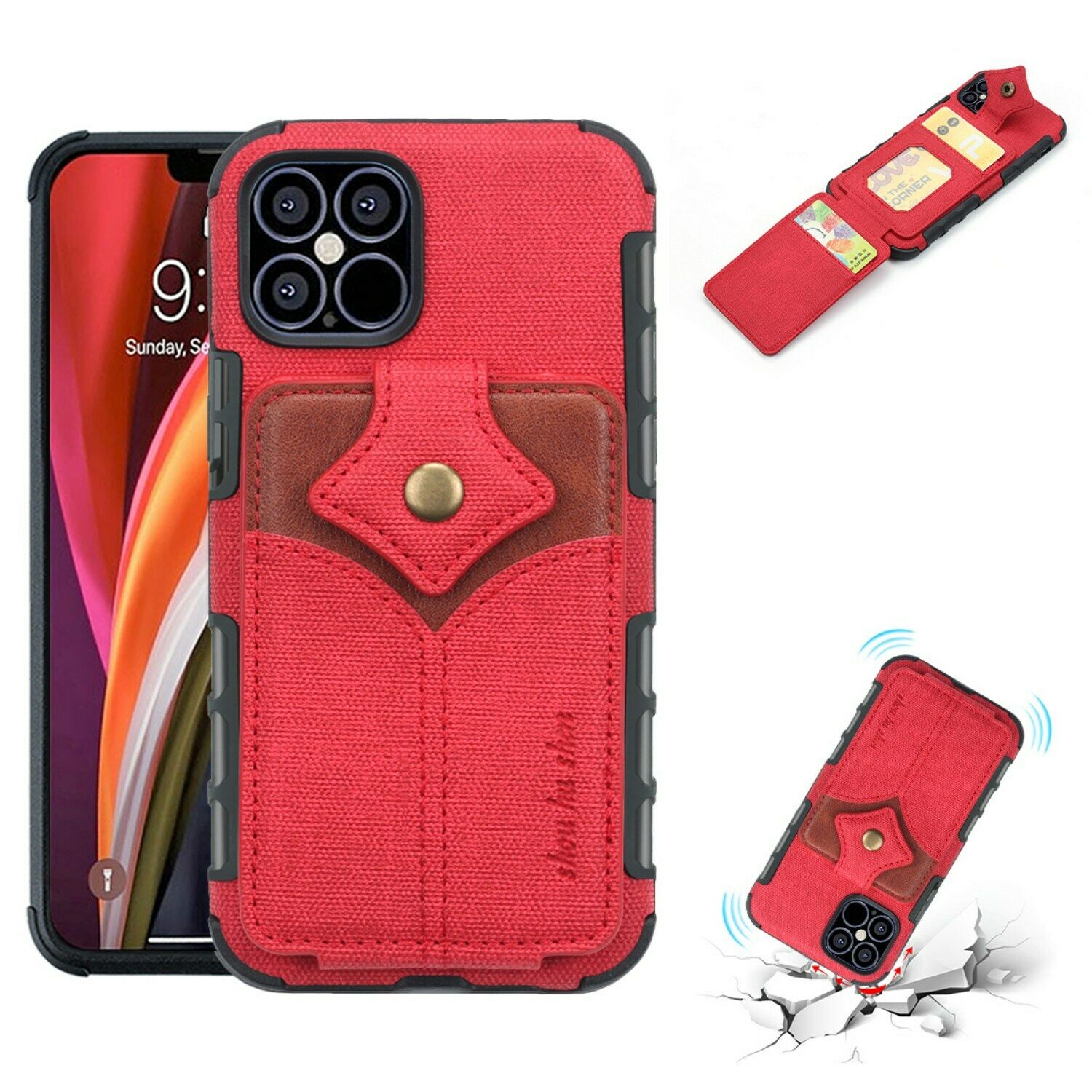 Flip Card Holder Wallet Phone Case For iPhone - carolay.co