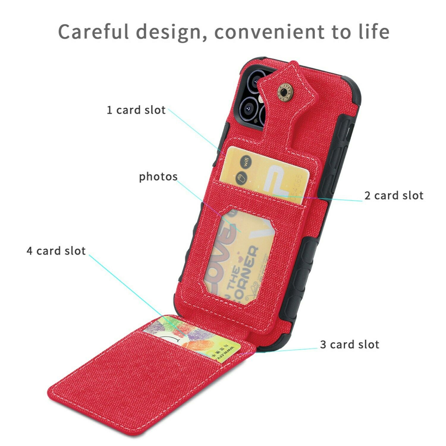 Flip Card Holder Wallet Phone Case For iPhone - carolay.co