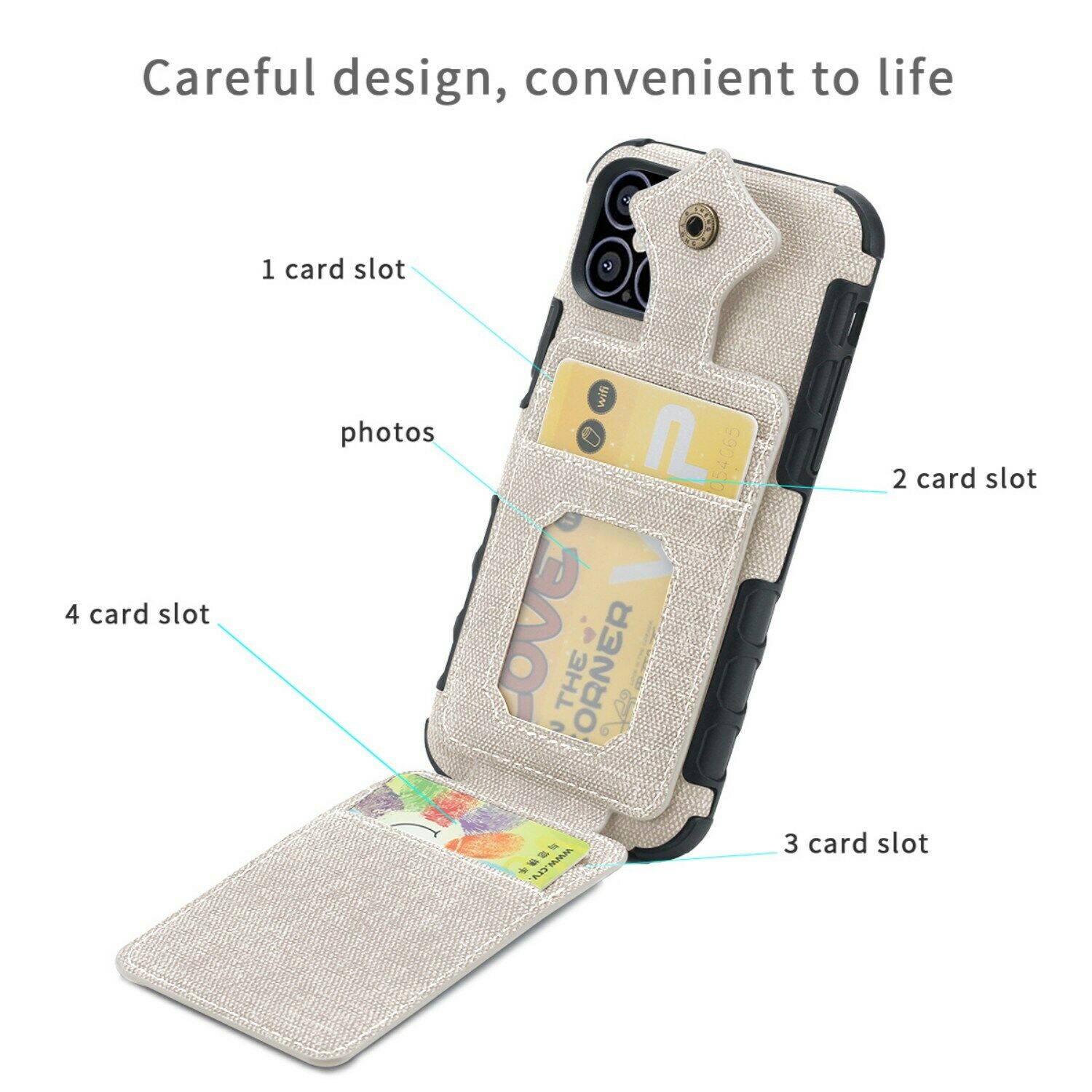 Flip Card Holder Wallet Phone Case For iPhone - carolay.co