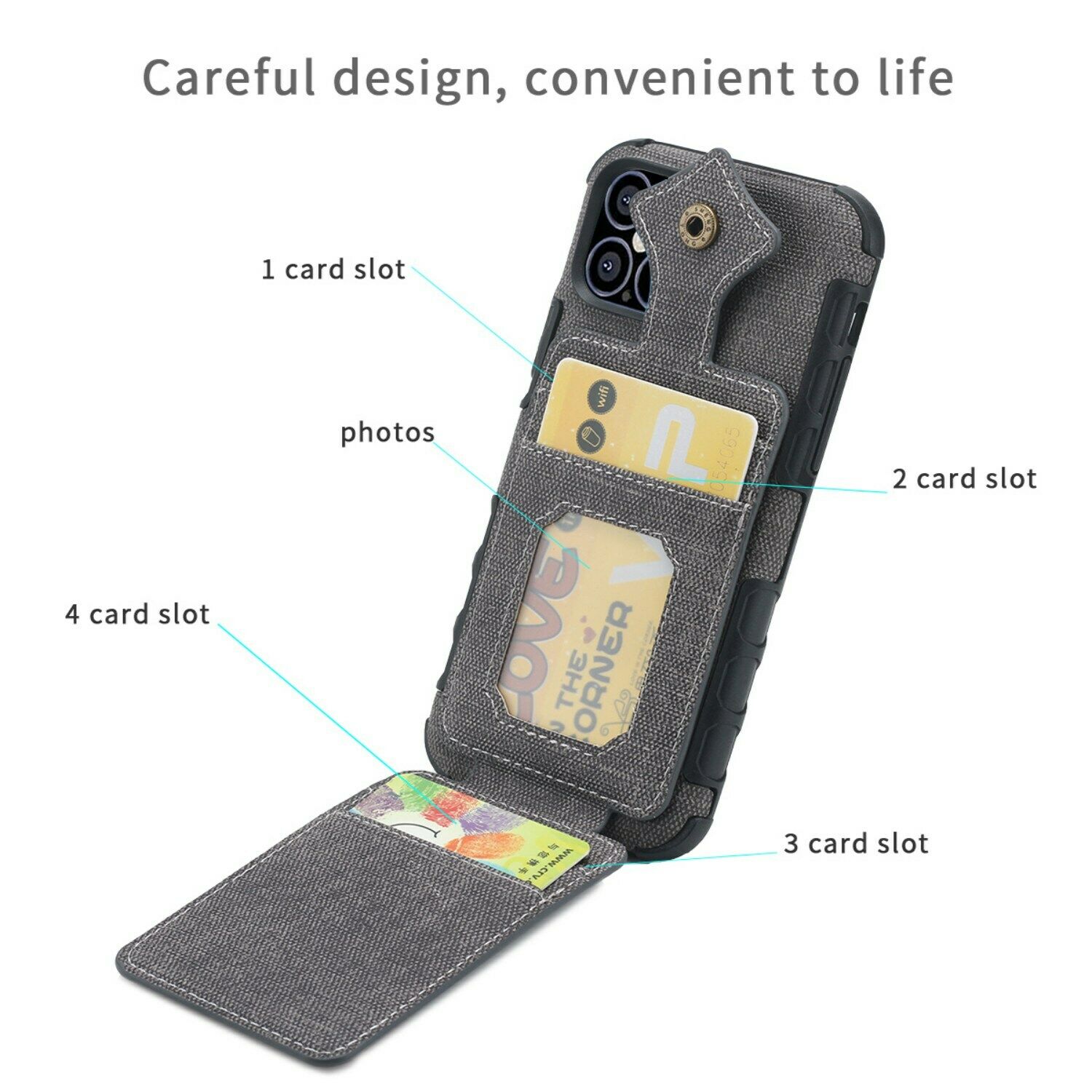 Flip Card Holder Wallet Phone Case For iPhone - carolay.co