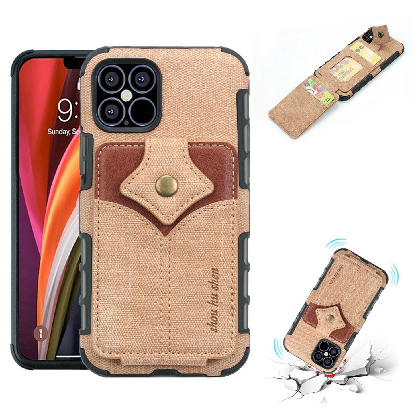 Flip Card Holder Wallet Phone Case For iPhone - carolay.co