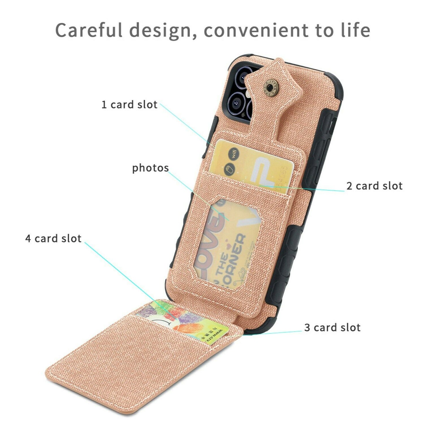 Flip Card Holder Wallet Phone Case For iPhone - carolay.co