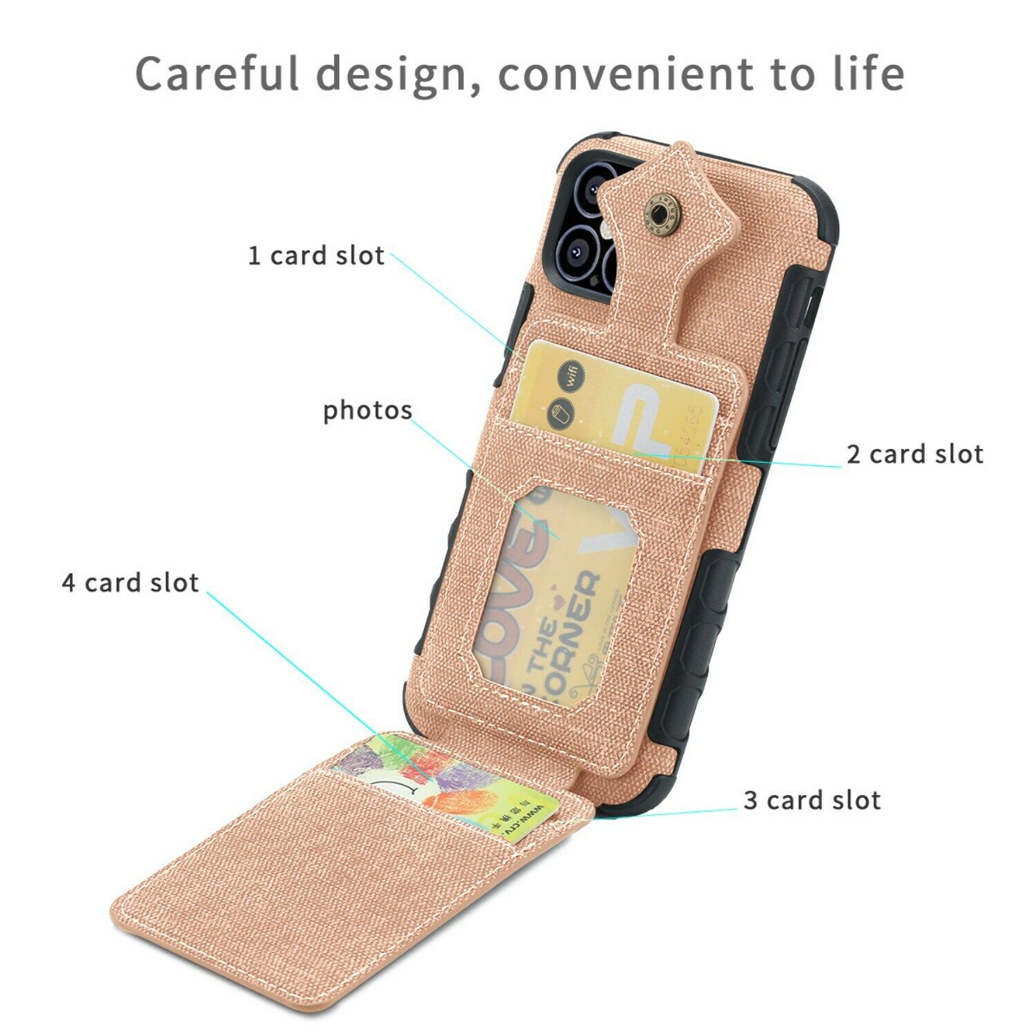 Flip Card Holder Wallet Phone Case For iPhone - carolay.co