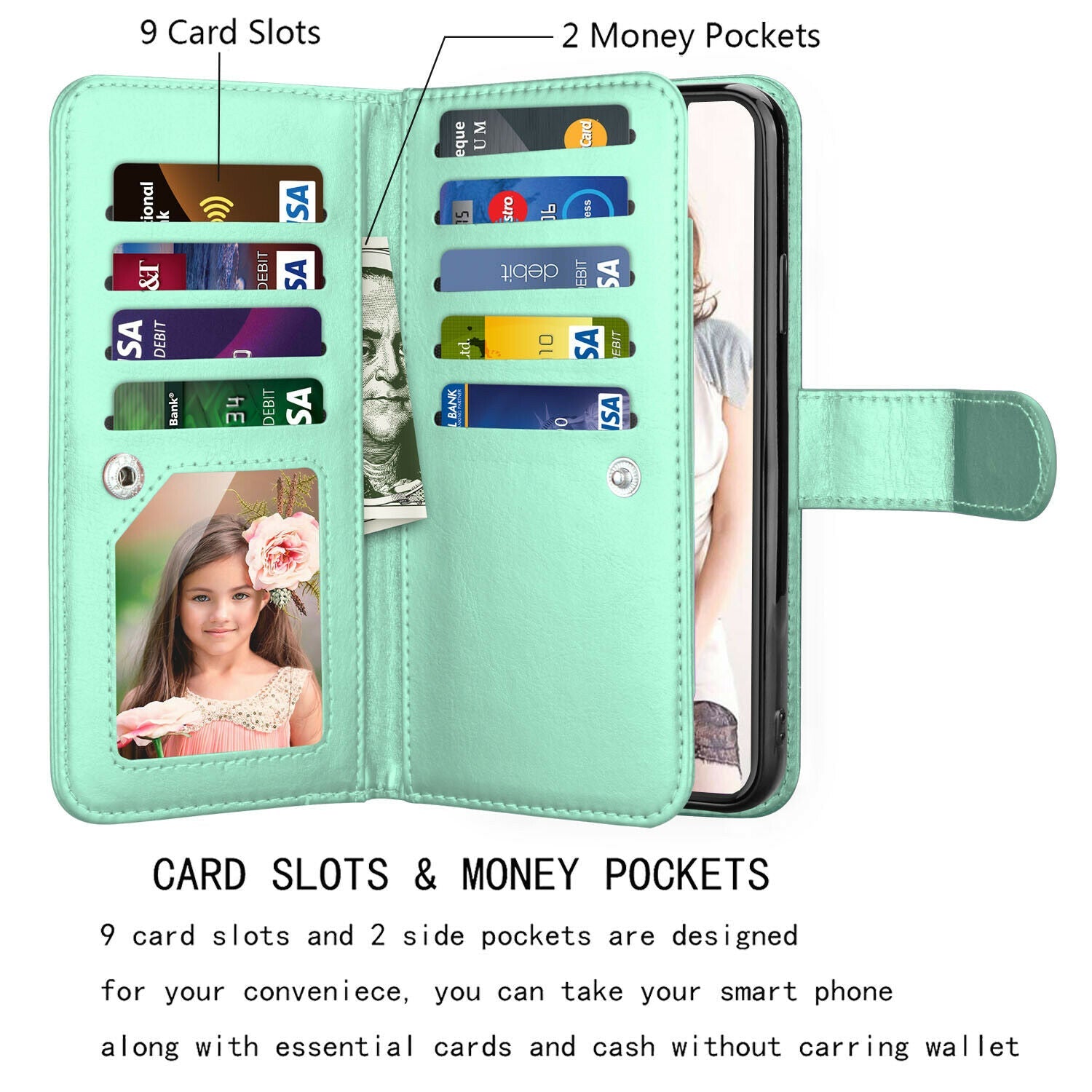 Flip Leather Wallet Case Card Holder Stand Cover For iPhone - carolay.co