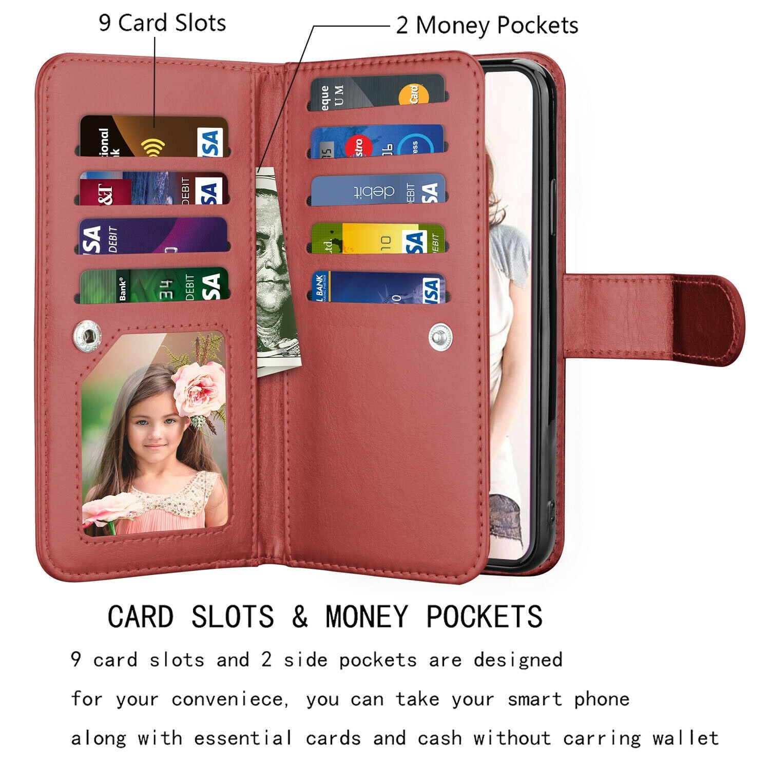 Flip Leather Wallet Case Card Holder Stand Cover For iPhone - carolay.co