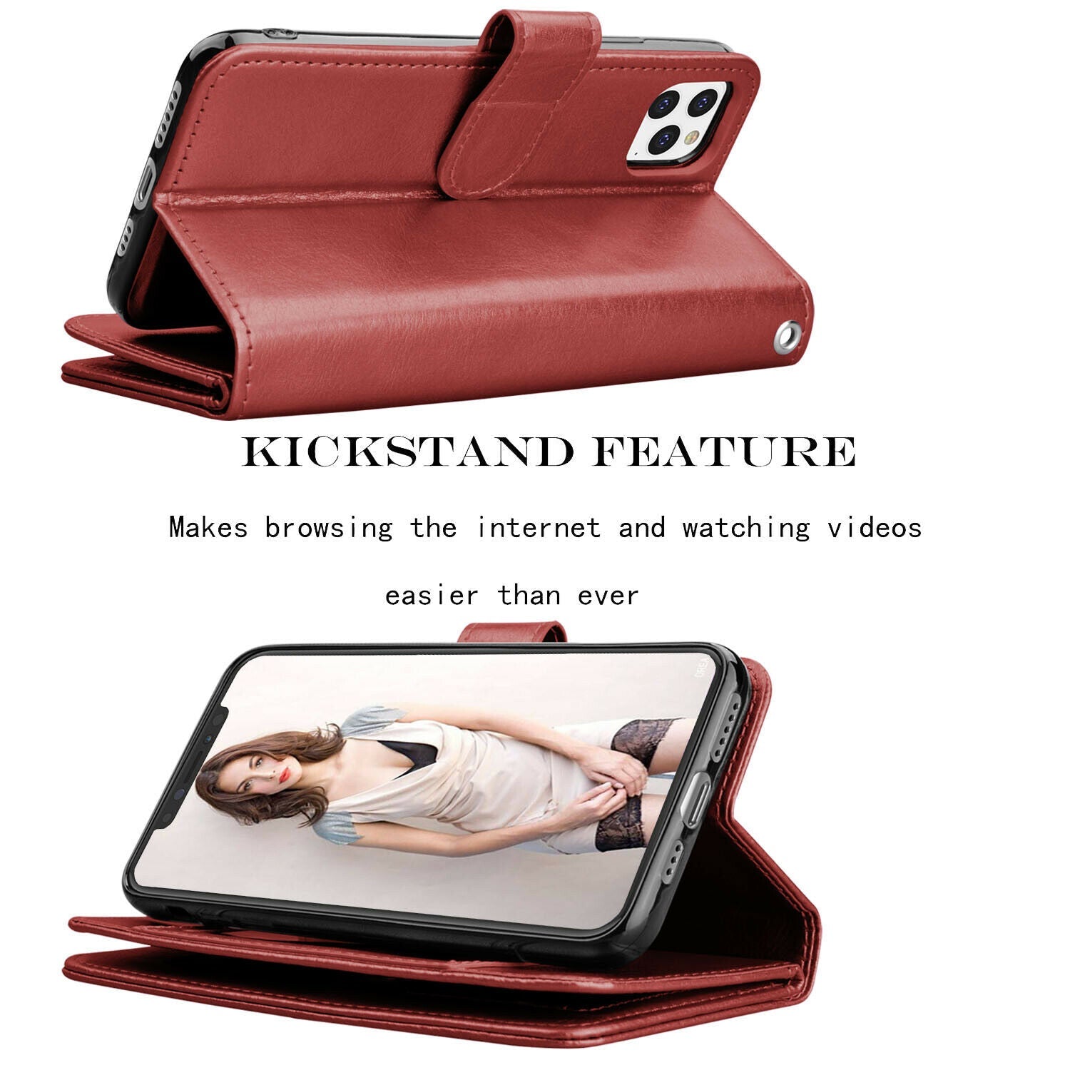 Flip Leather Wallet Case Card Holder Stand Cover For iPhone - carolay.co