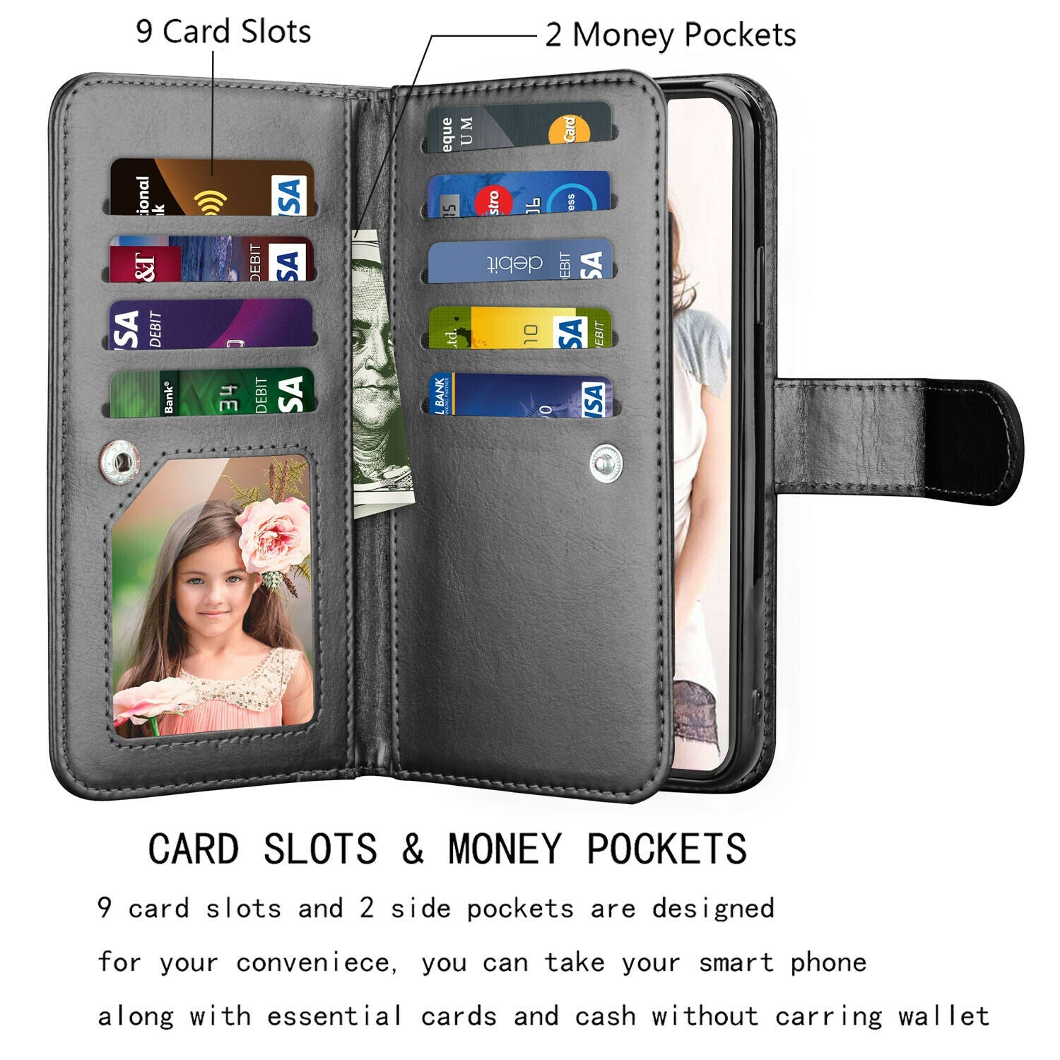 Flip Leather Wallet Case Card Holder Stand Cover For iPhone - carolay.co