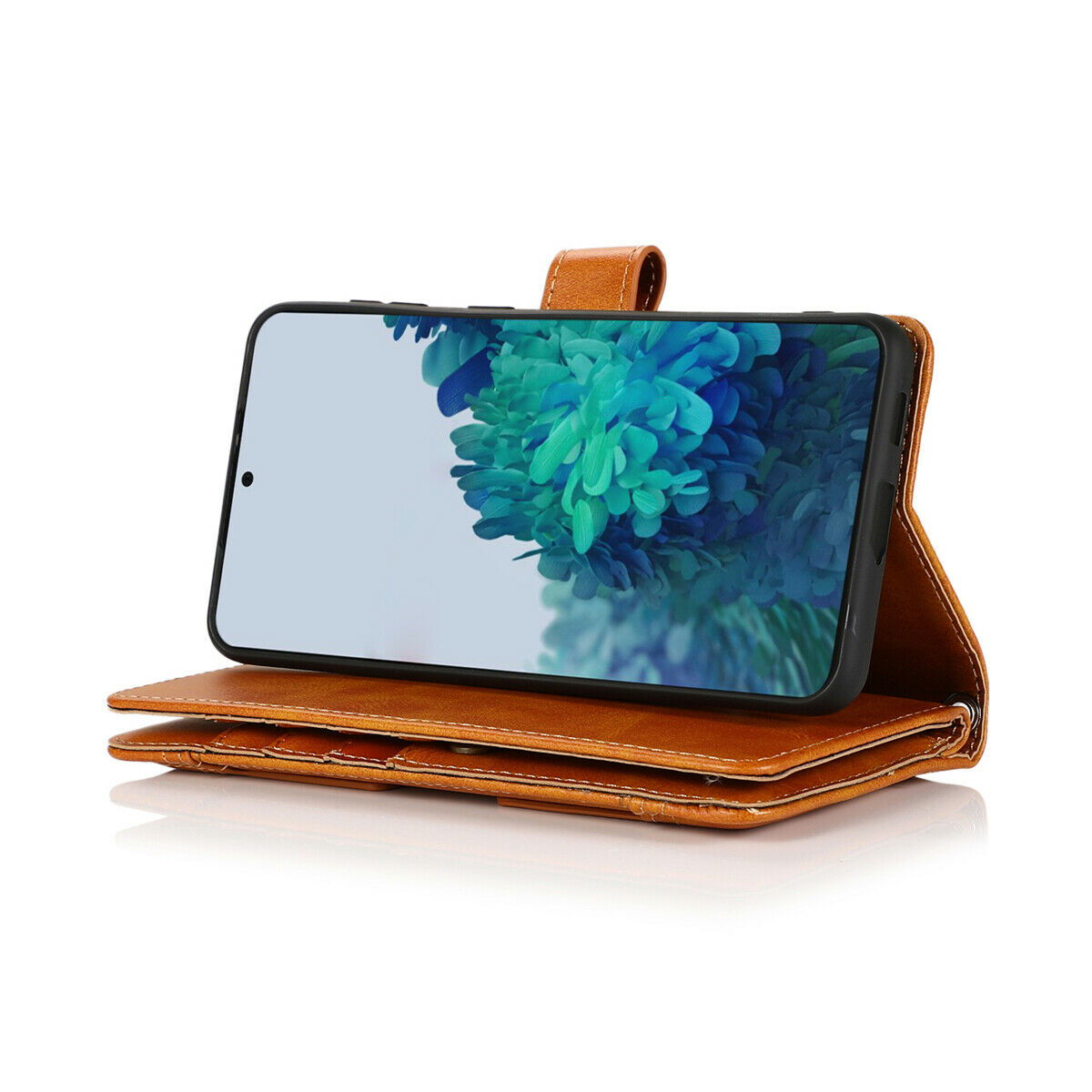 Flip Magnetic Leather Strap Card Case for Samsung Galaxy S21 Ultra Plus - carolay.co