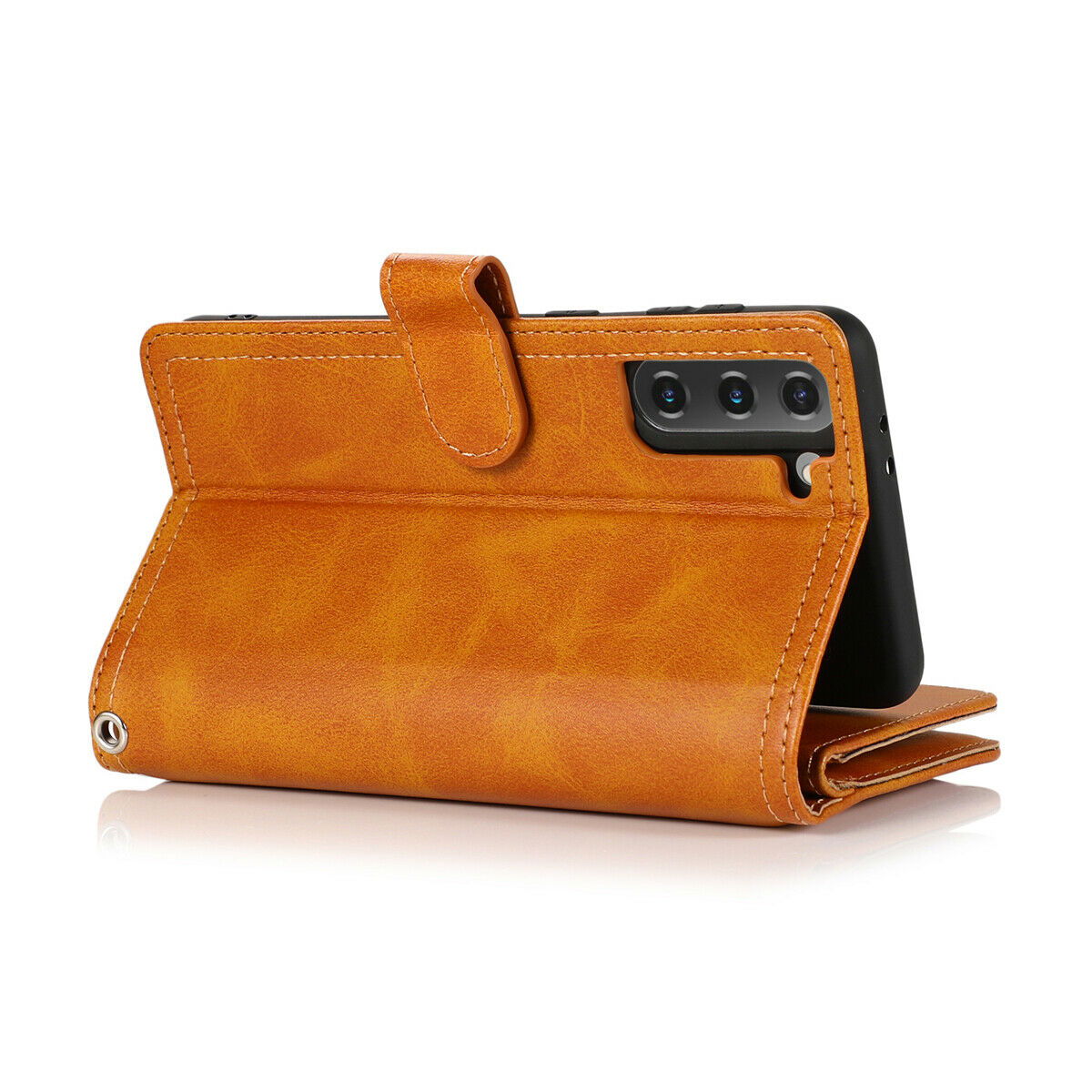 Flip Magnetic Leather Strap Card Case for Samsung Galaxy S21 Ultra Plus - carolay.co
