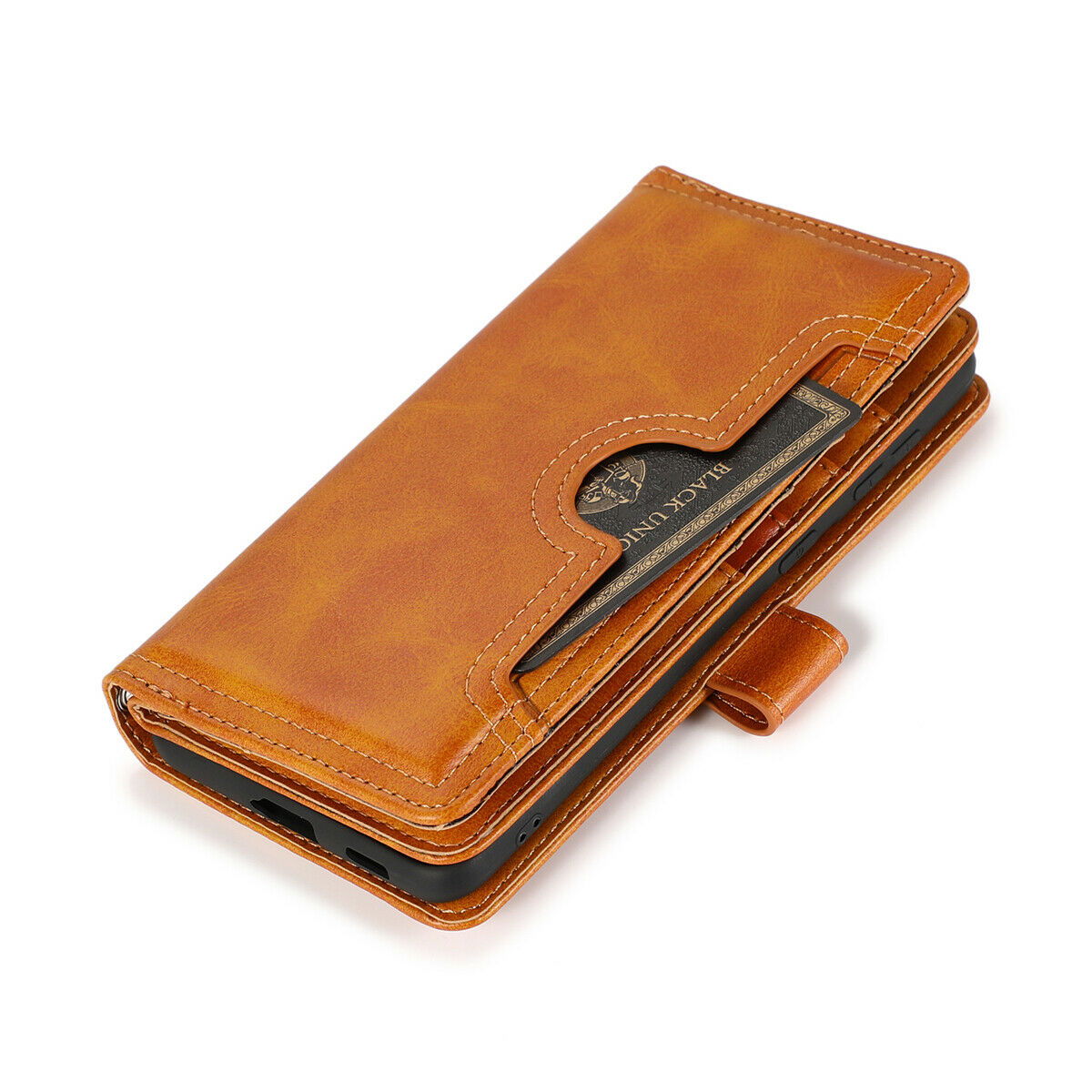 Flip Magnetic Leather Strap Card Case for Samsung Galaxy S21 Ultra Plus - carolay.co