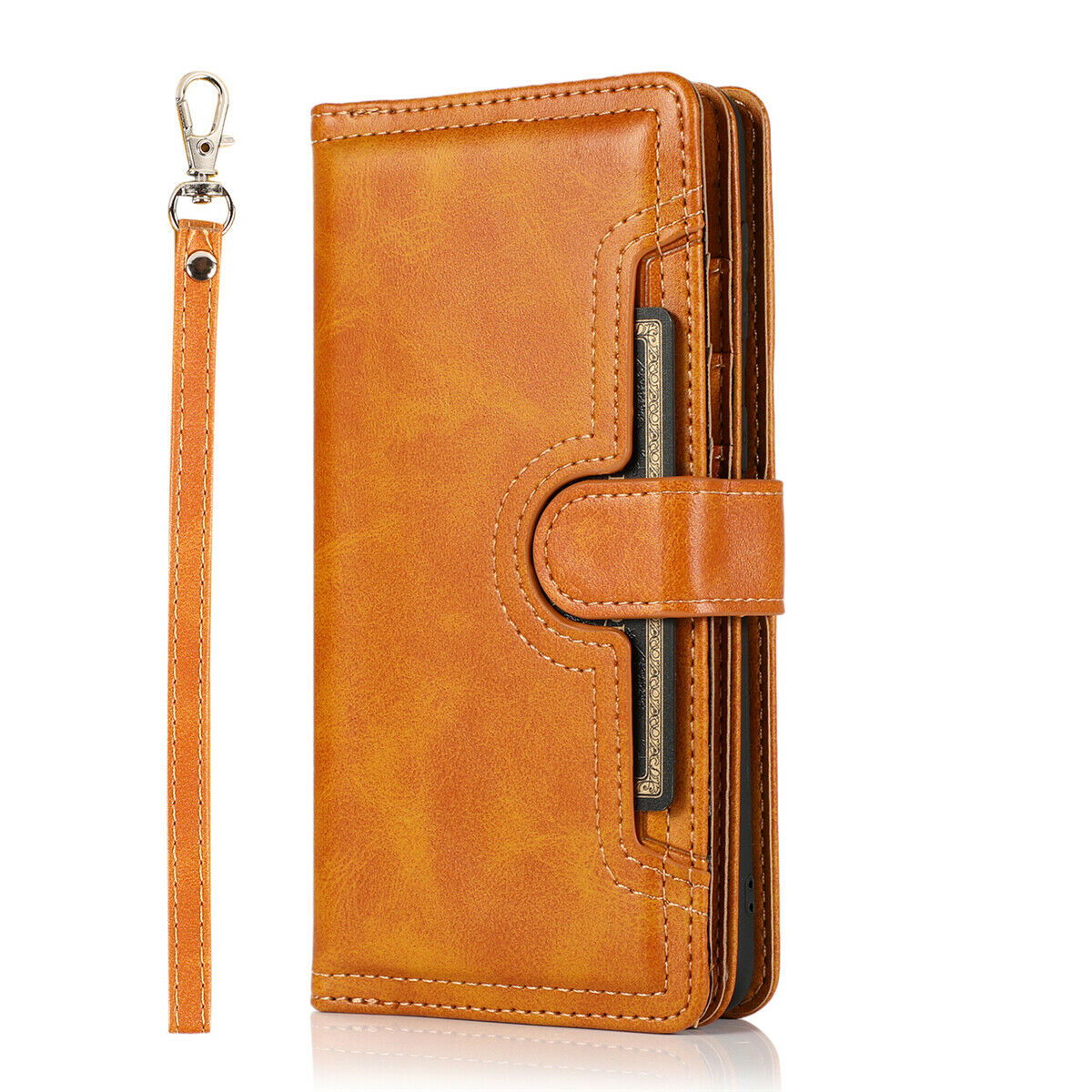 Flip Magnetic Leather Strap Card Case for Samsung Galaxy S21 Ultra Plus - carolay.co