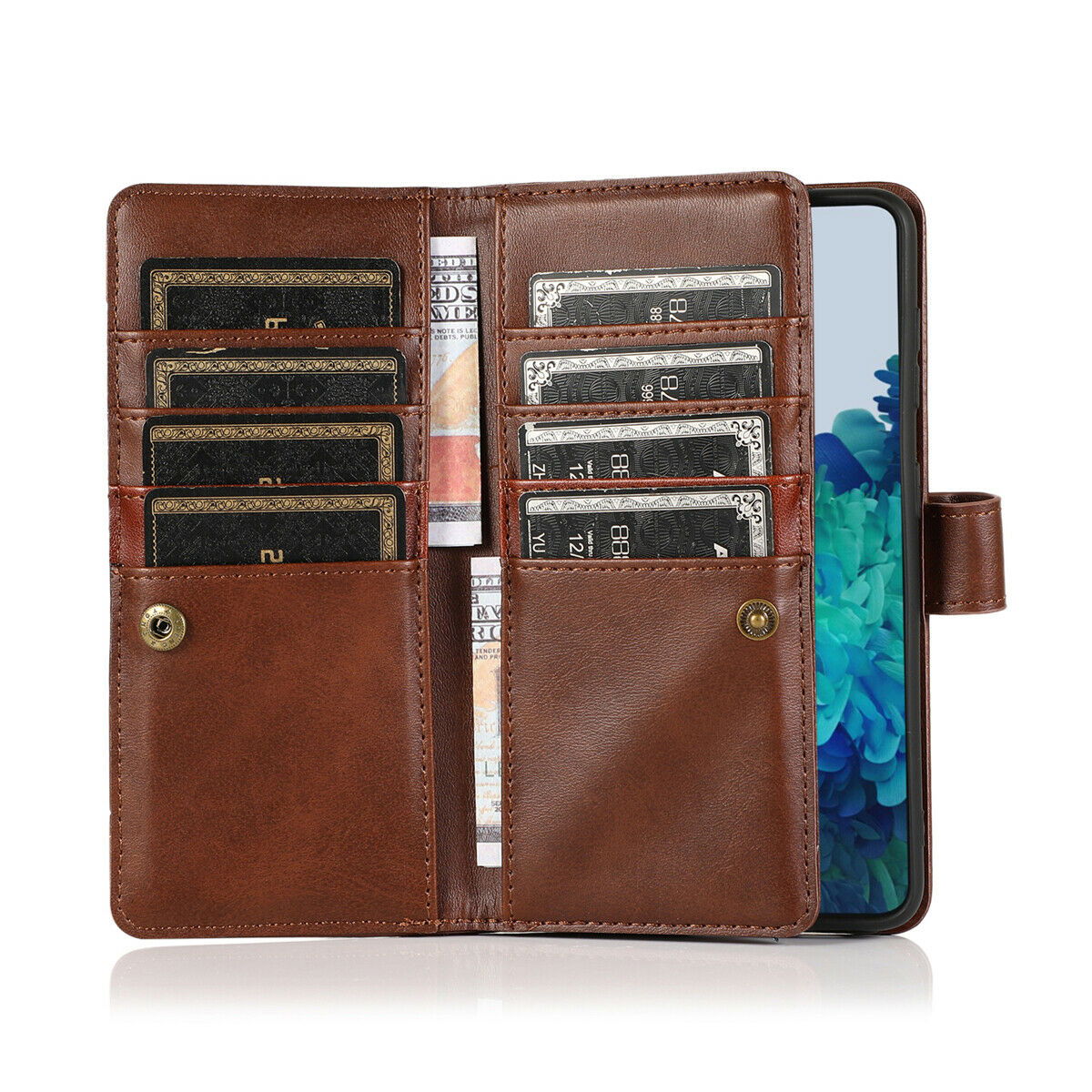 Flip Magnetic Leather Strap Card Case for Samsung Galaxy S21 Ultra Plus - carolay.co