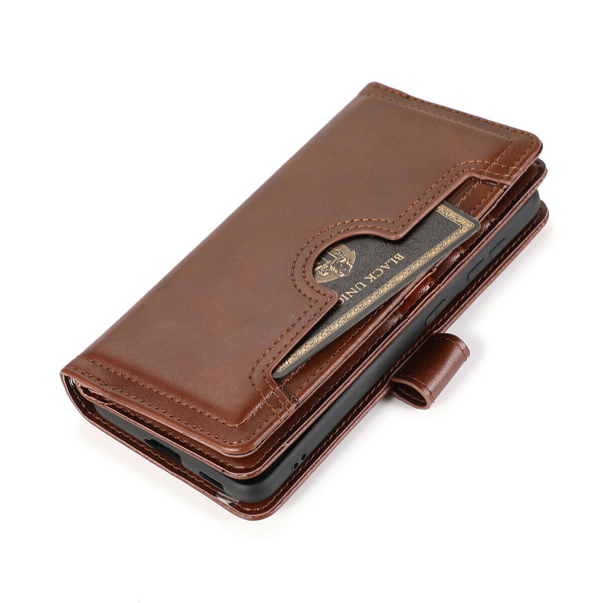 Flip Magnetic Leather Strap Card Case for Samsung Galaxy S21 Ultra Plus - carolay.co