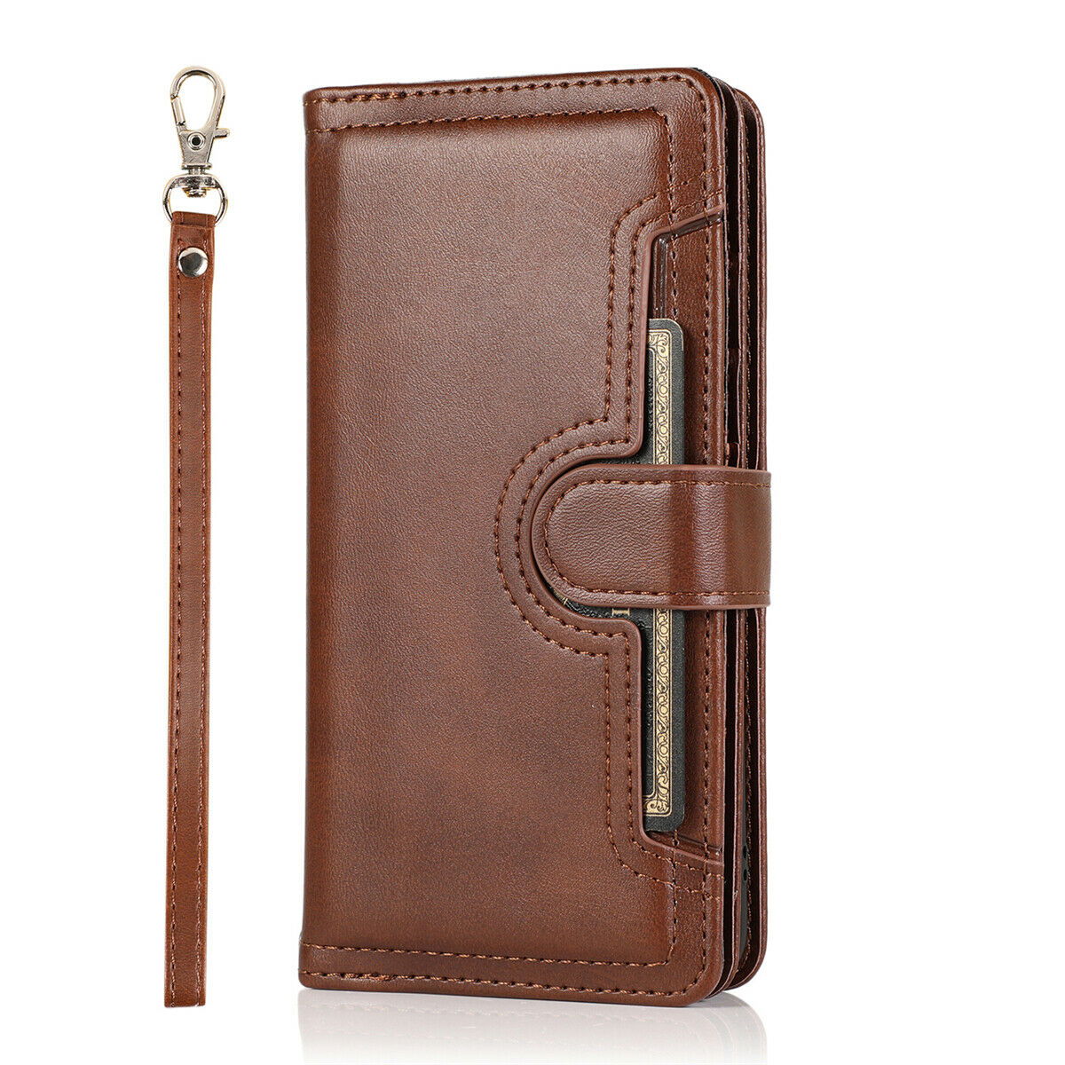 Flip Magnetic Leather Strap Card Case for Samsung Galaxy S21 Ultra Plus - carolay.co