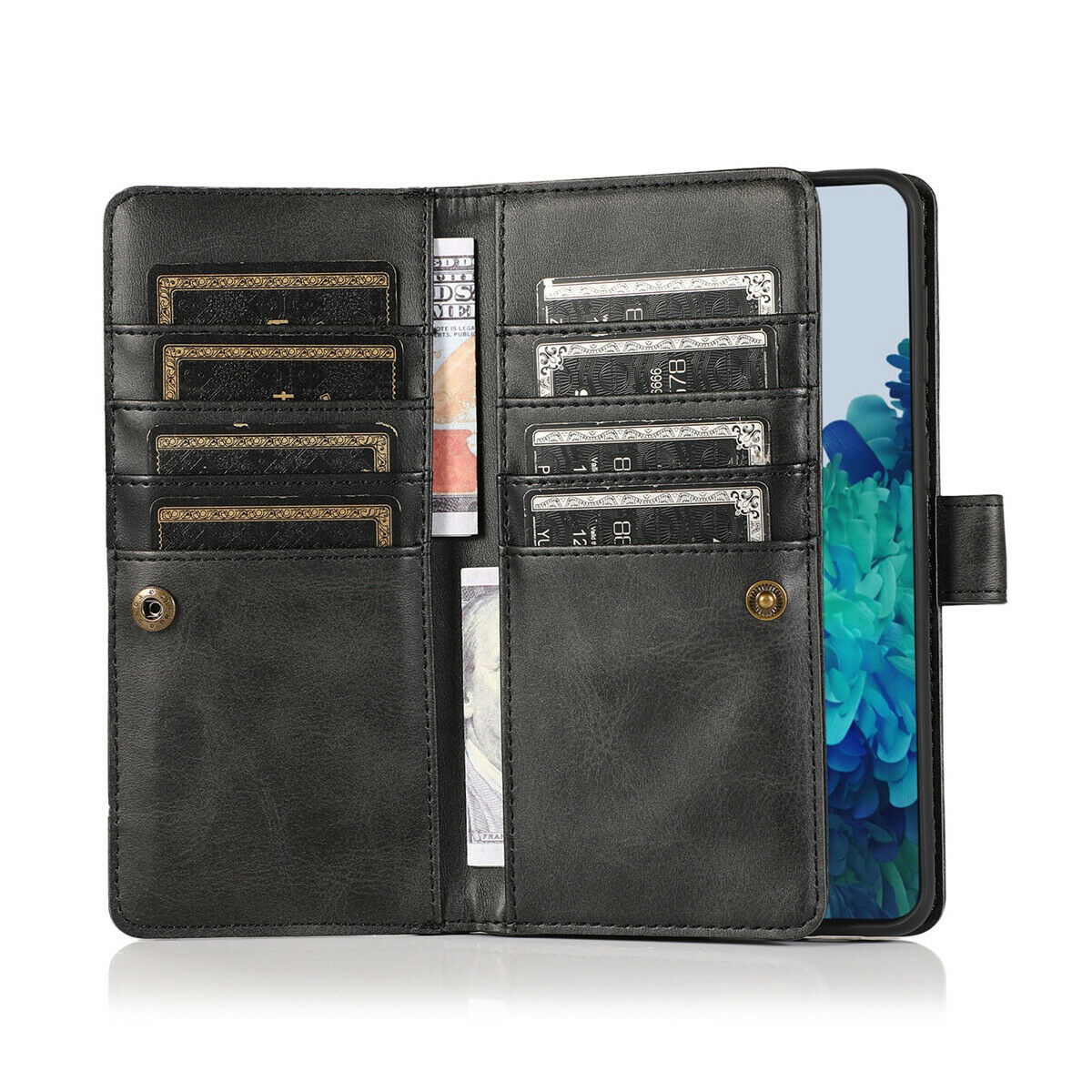 Flip Magnetic Leather Strap Card Case for Samsung Galaxy S21 Ultra Plus - carolay.co