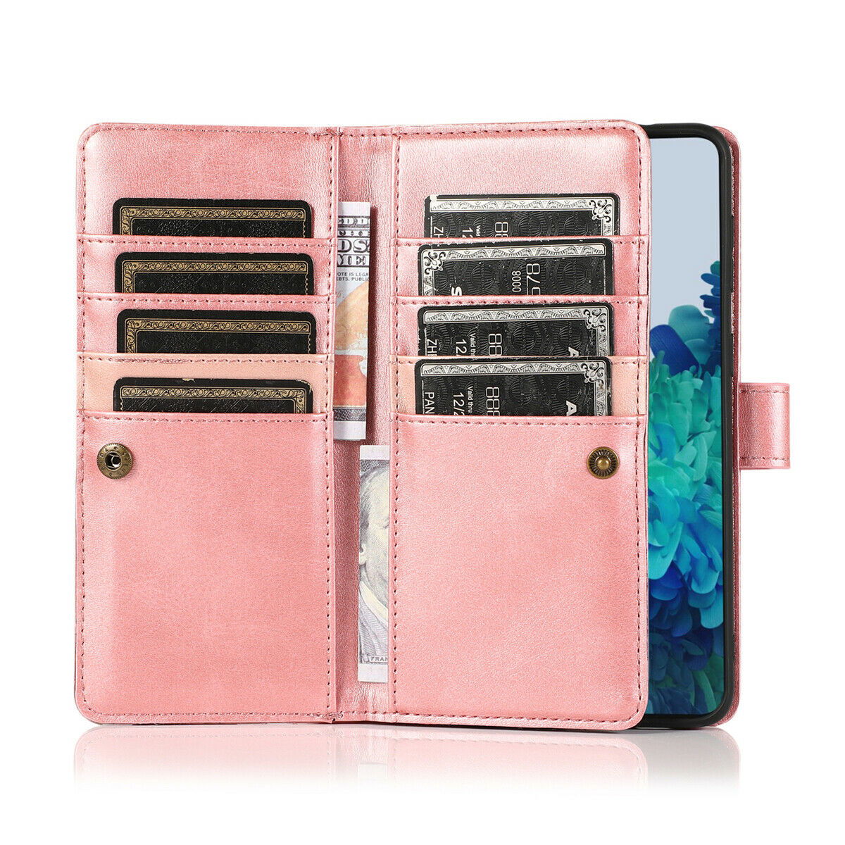 Flip Magnetic Leather Strap Card Case for Samsung Galaxy S21 Ultra Plus - carolay.co