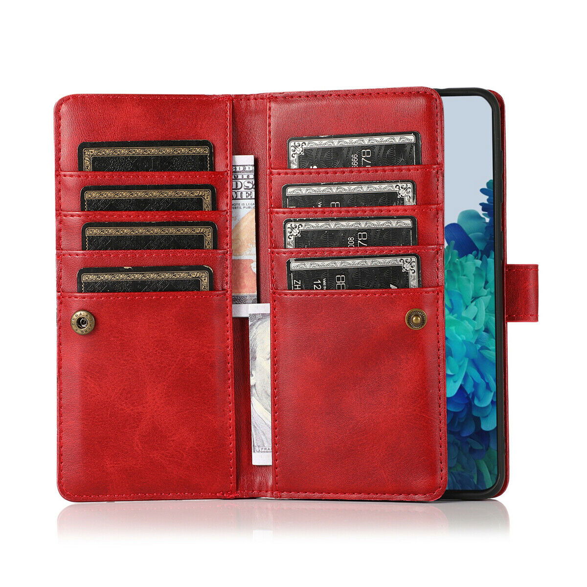 Flip Magnetic Leather Strap Card Case for Samsung Galaxy S21 Ultra Plus - carolay.co
