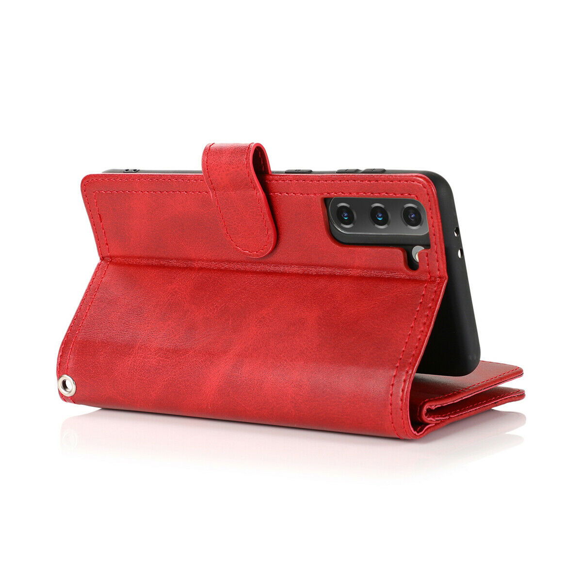 Flip Magnetic Leather Strap Card Case for Samsung Galaxy S21 Ultra Plus - carolay.co