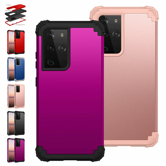 For Samsung Galaxy S21 S21 Ultra S21 Plus Hybrid Rugged Shockproof PC Case Cover - carolay.co