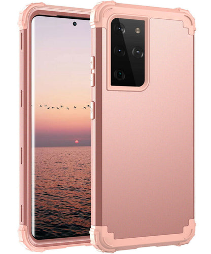 For Samsung Galaxy S21 S21 Ultra S21 Plus Hybrid Rugged Shockproof PC Case Cover - carolay.co