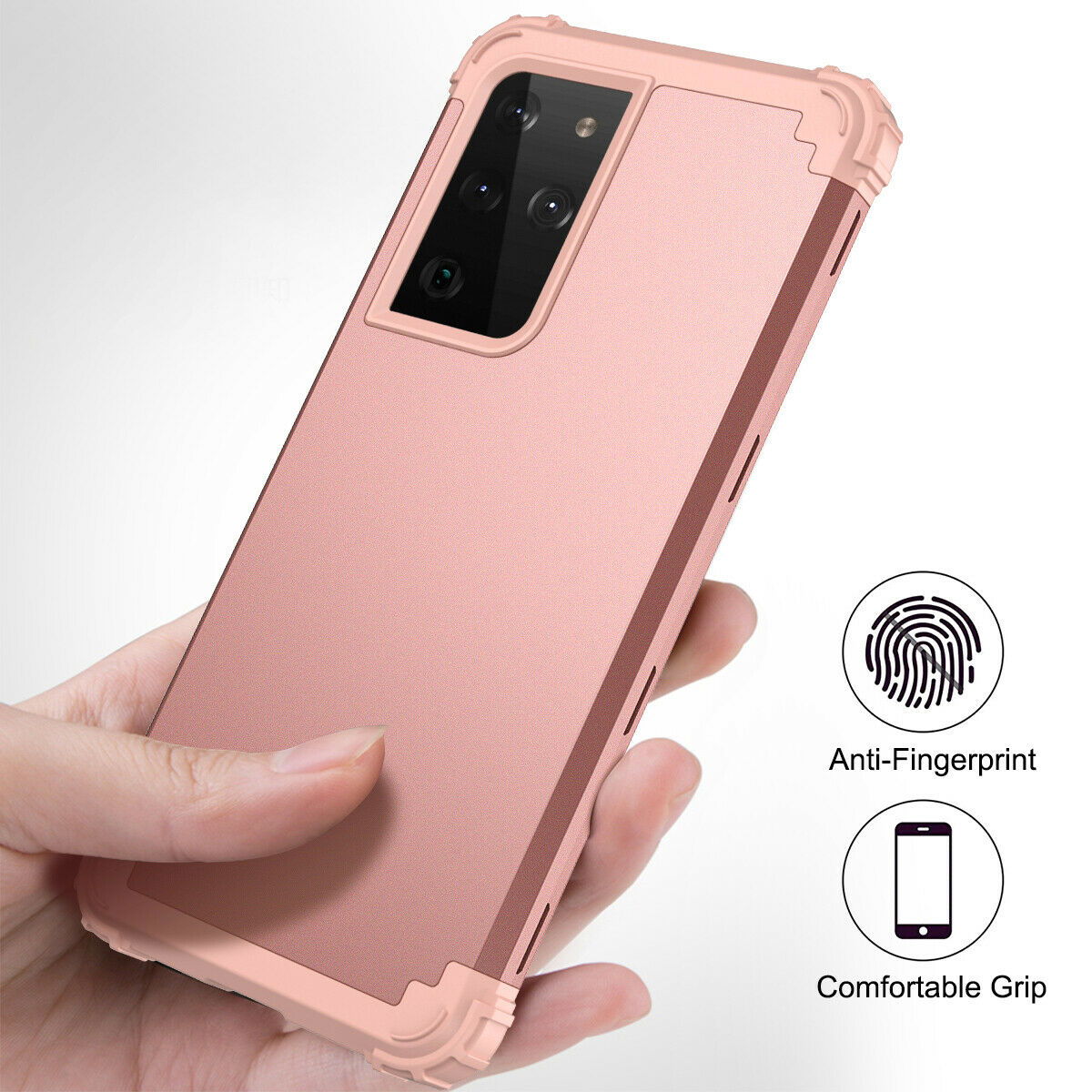 For Samsung Galaxy S21 S21 Ultra S21 Plus Hybrid Rugged Shockproof PC Case Cover - carolay.co