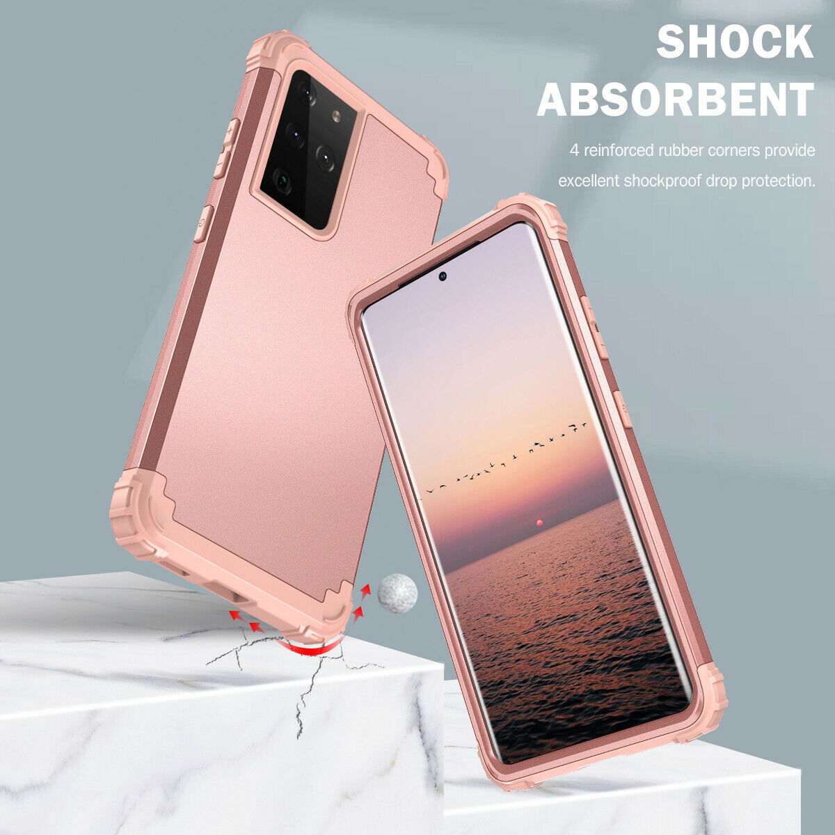For Samsung Galaxy S21 S21 Ultra S21 Plus Hybrid Rugged Shockproof PC Case Cover - carolay.co