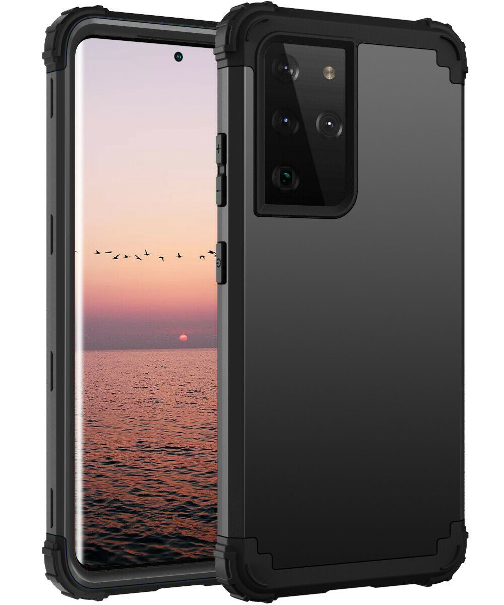 For Samsung Galaxy S21 S21 Ultra S21 Plus Hybrid Rugged Shockproof PC Case Cover - carolay.co