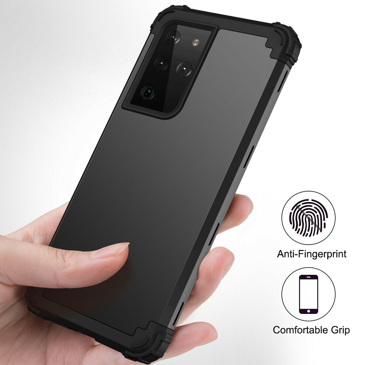 For Samsung Galaxy S21 S21 Ultra S21 Plus Hybrid Rugged Shockproof PC Case Cover - carolay.co