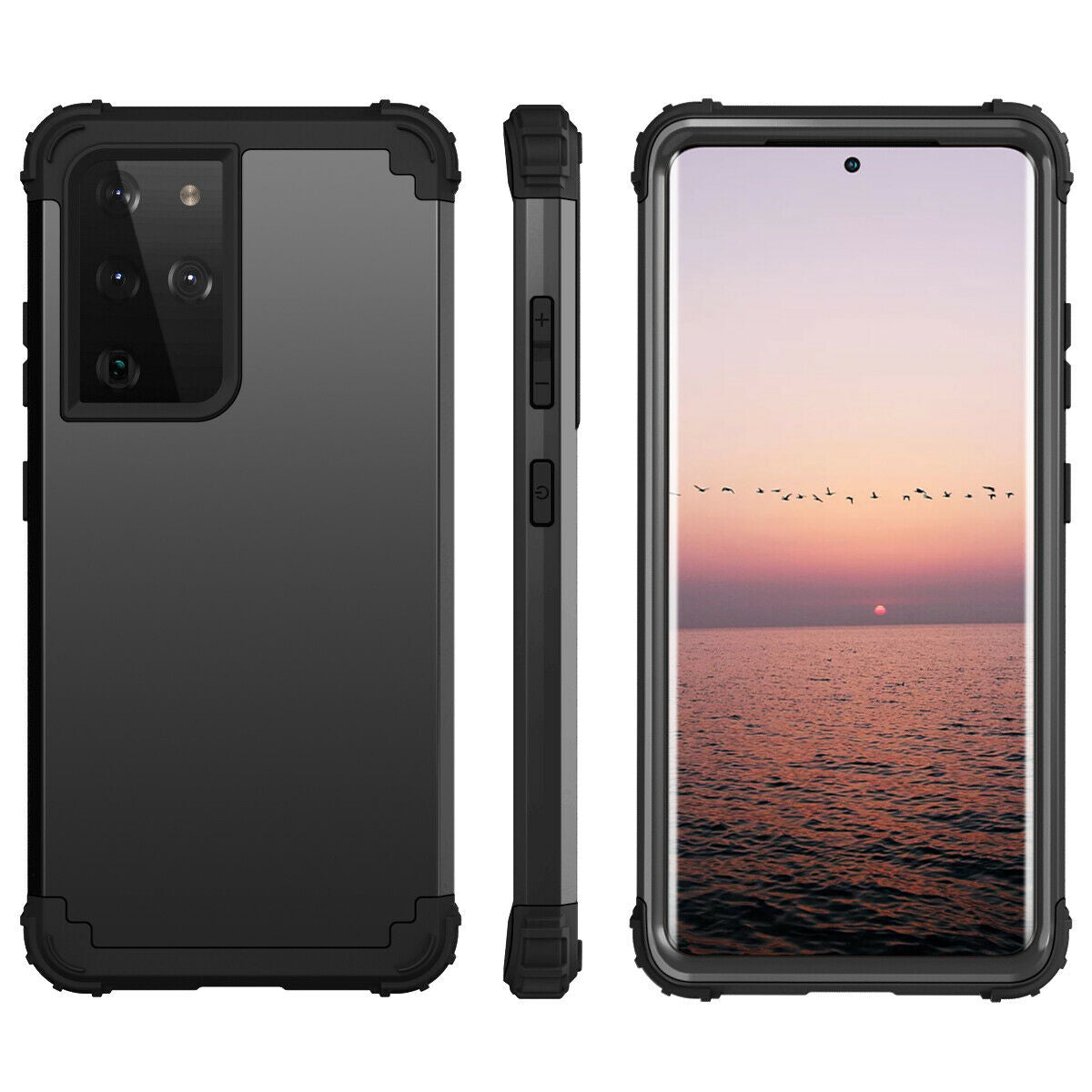 For Samsung Galaxy S21 S21 Ultra S21 Plus Hybrid Rugged Shockproof PC Case Cover - carolay.co