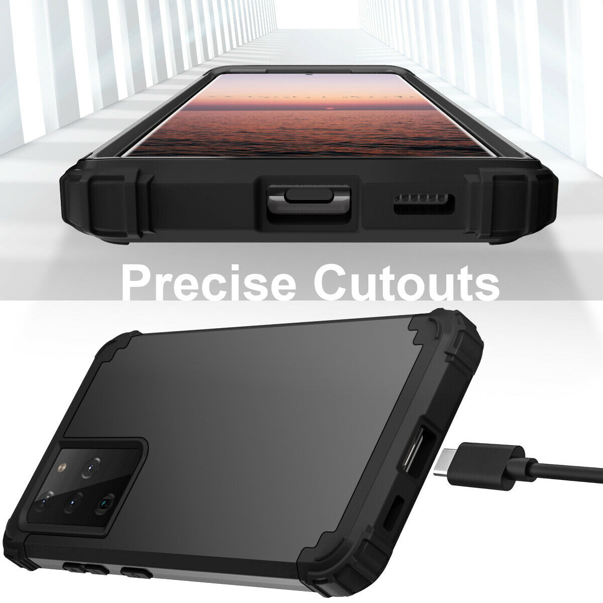 For Samsung Galaxy S21 S21 Ultra S21 Plus Hybrid Rugged Shockproof PC Case Cover - carolay.co