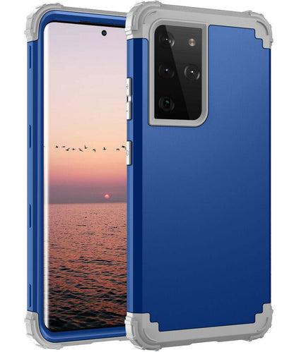 For Samsung Galaxy S21 S21 Ultra S21 Plus Hybrid Rugged Shockproof PC Case Cover - carolay.co