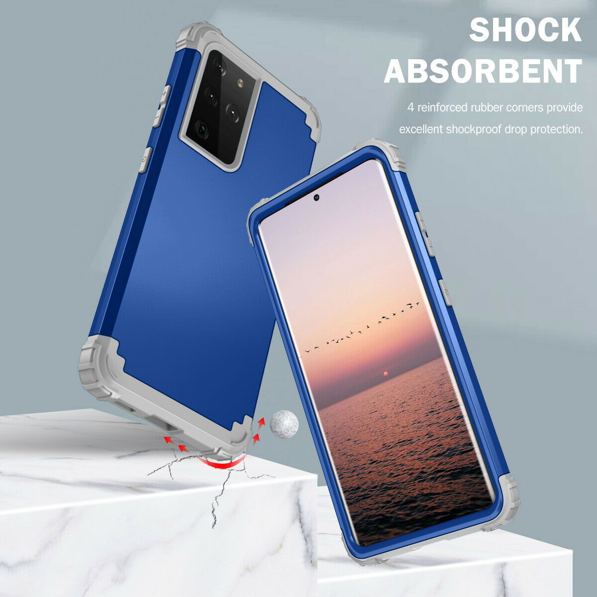For Samsung Galaxy S21 S21 Ultra S21 Plus Hybrid Rugged Shockproof PC Case Cover - carolay.co