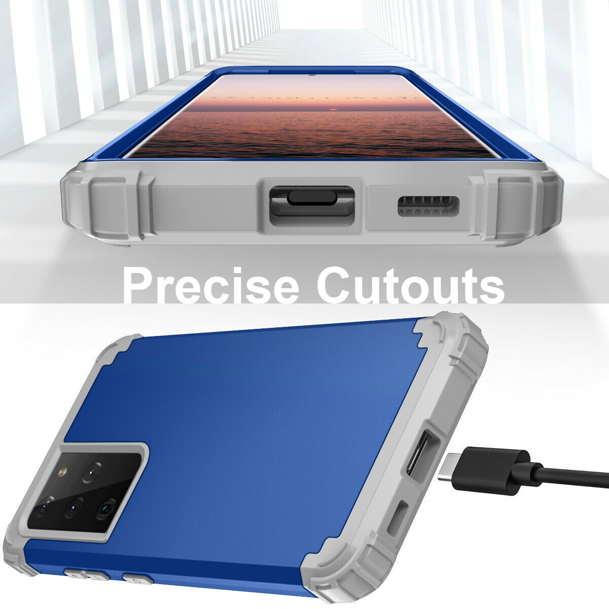 For Samsung Galaxy S21 S21 Ultra S21 Plus Hybrid Rugged Shockproof PC Case Cover - carolay.co